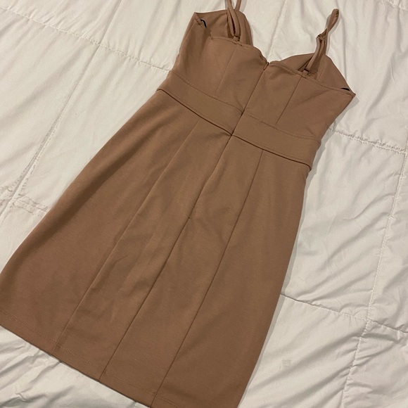Women’s Beige Mini Bodycon Dress - Picture 2 of 2